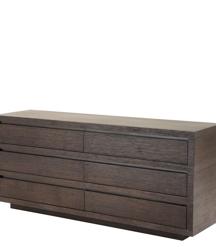 Cabinet Melange Oak 6 Drawer veneer | coffee finish 180 x 46 x H. 78 cm
