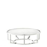 Cake Stand Vienne Nickel finish | white marble | clear glass
