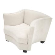 Chair Salinas ecru velvet 118 x 96 x 74