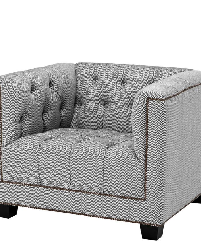 Chair Worcester Herringbone Grey 93 x 85 x 72