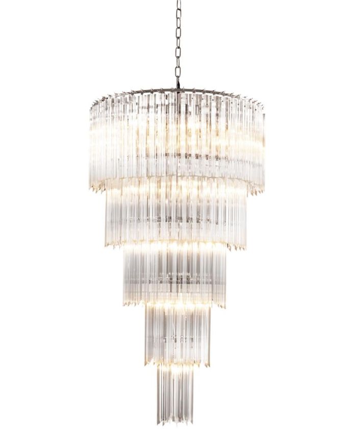 Chandelier Daydream Clear glass | nickel finish ø 55 x H. 107 cm