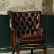 Club Chair Gascoyne TS rich leather A. 87 | B. 93 | C. 105 | D. 55 | E. 44 | F. 65 cm