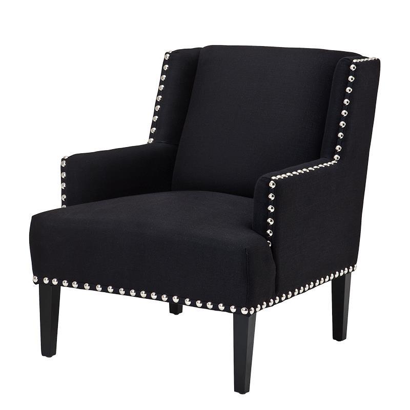 Club Chair Aaron black linen look – U