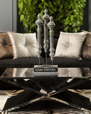 Coffee Table Transversus Polished stainless steel | clear glass 120 x 70 x H. 47 cm