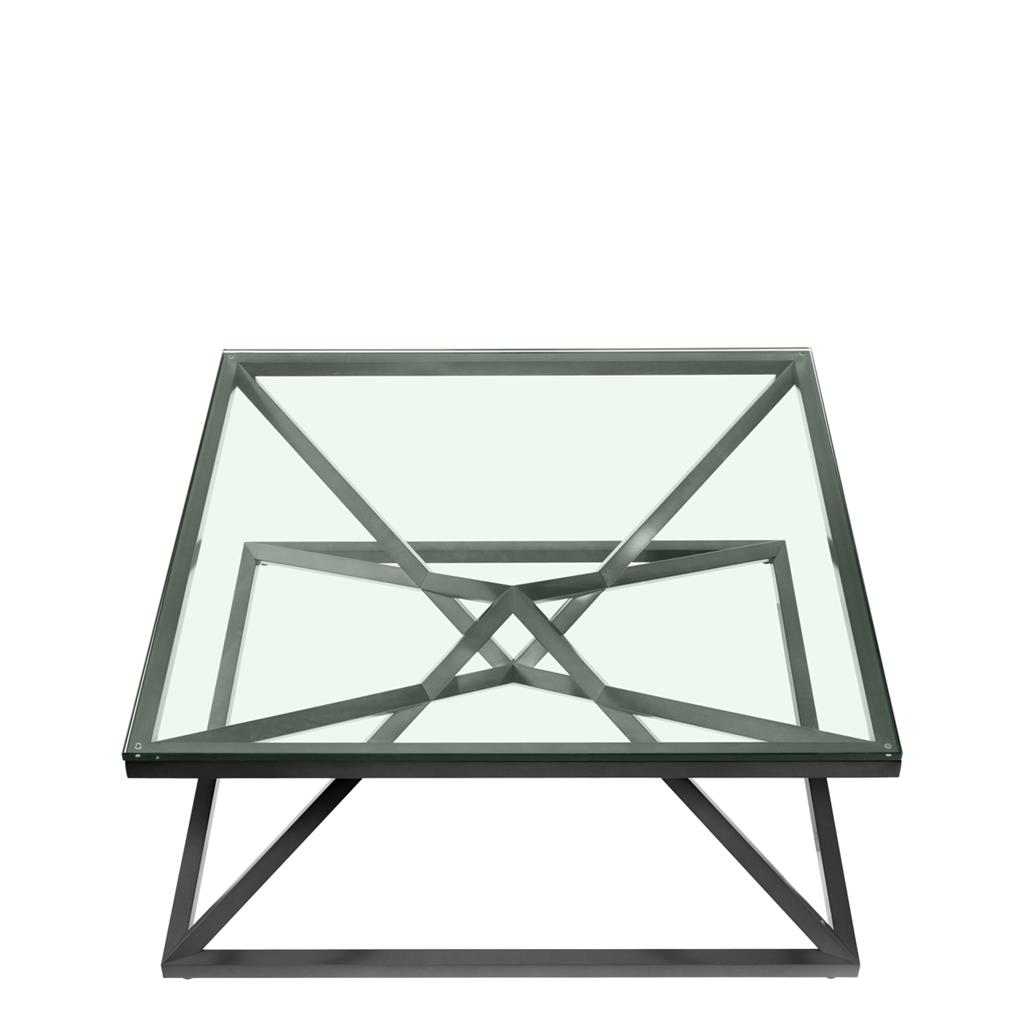 Coffee Table Gizeh Bronze finish | clear glass 100 x 100 x H. 45 cm