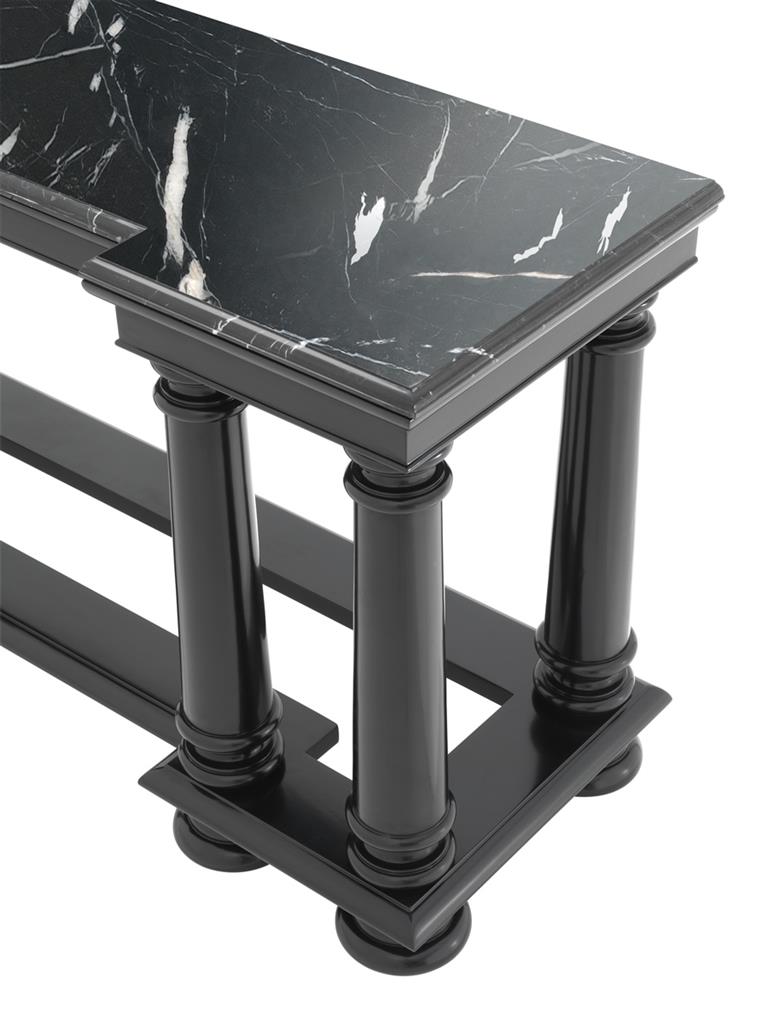 Console Table Archimedes Waxed black finish | black marble 160 x 50 x H. 79 cm