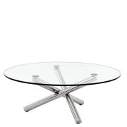 Coffee Table Fulgur Round Polished stainless steel | clear glass ø 105 x H. 38 cm