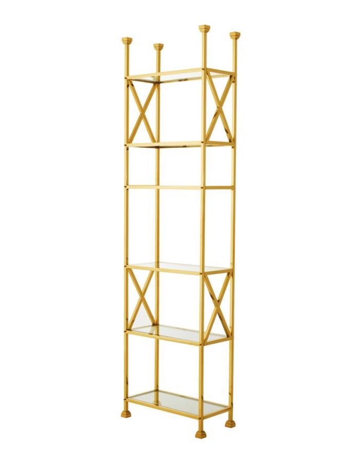 Cabinet Empire Gold finish | clear glass 65 x 32,5 x H. 230 cm