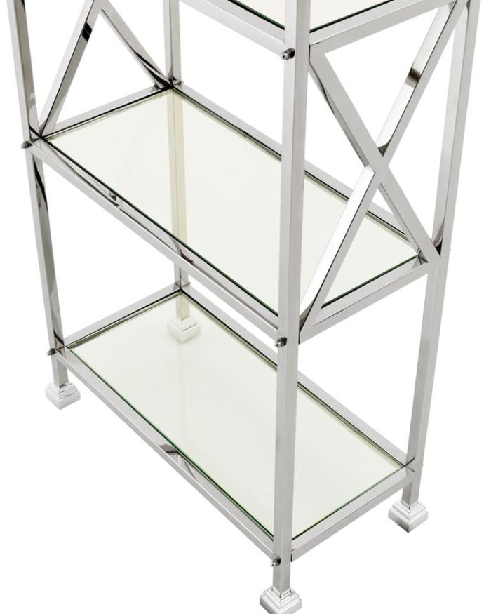 Cabinet Empire Polished stainless steel | clear glass 65 x 32,5 x H. 230 cm