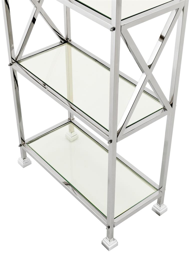 Cabinet Empire Polished stainless steel | clear glass 65 x 32,5 x H. 230 cm