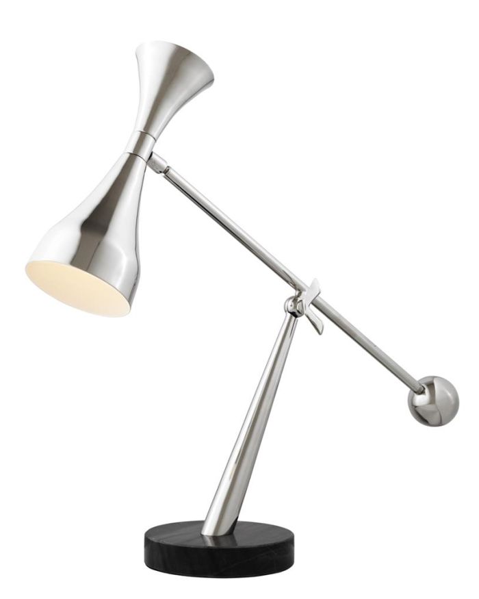 Desk Lamp Fredrikstad Nickel finish | black marble base