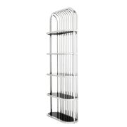 Cabinet Paris Polished stainless steel | black glass 95 x 36 x H. 230 cm