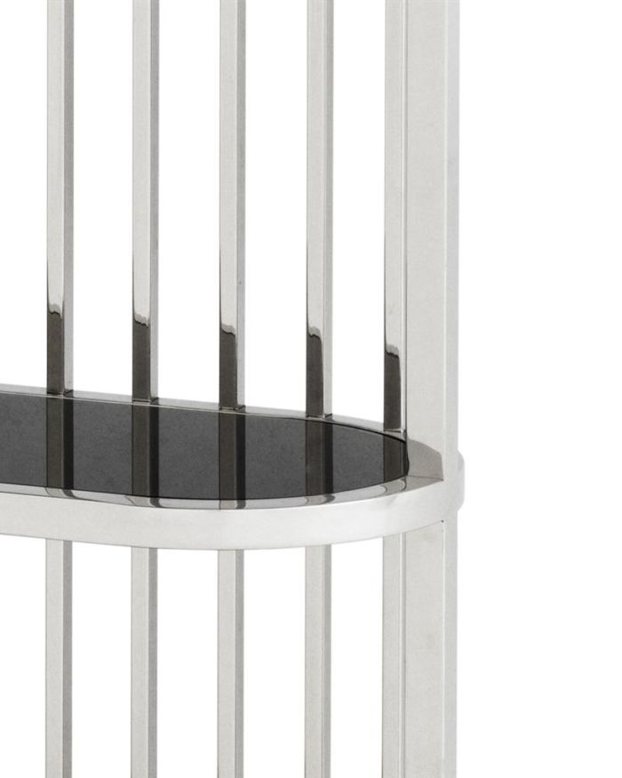 Cabinet Paris Polished stainless steel | black glass 95 x 36 x H. 230 cm