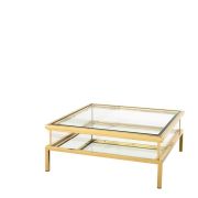 Coffee Table Artemis sliding top gold finish