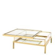 Coffee Table Artemis sliding top gold finish