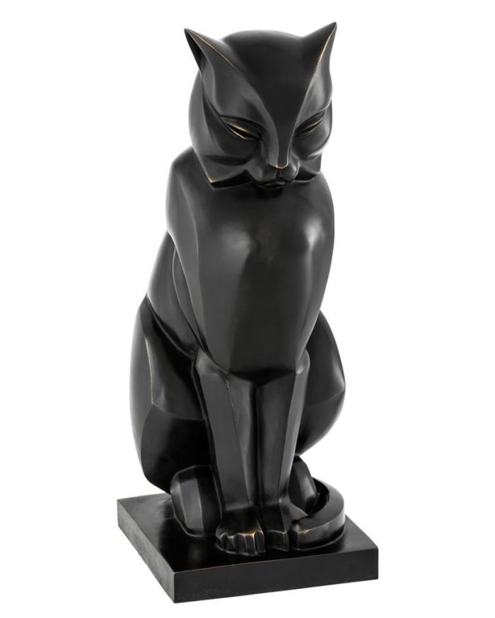 Meow Art Deco bronze