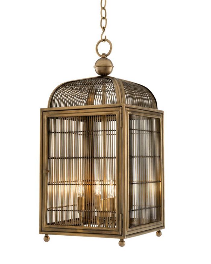 Lantern Letizia antique brass finish