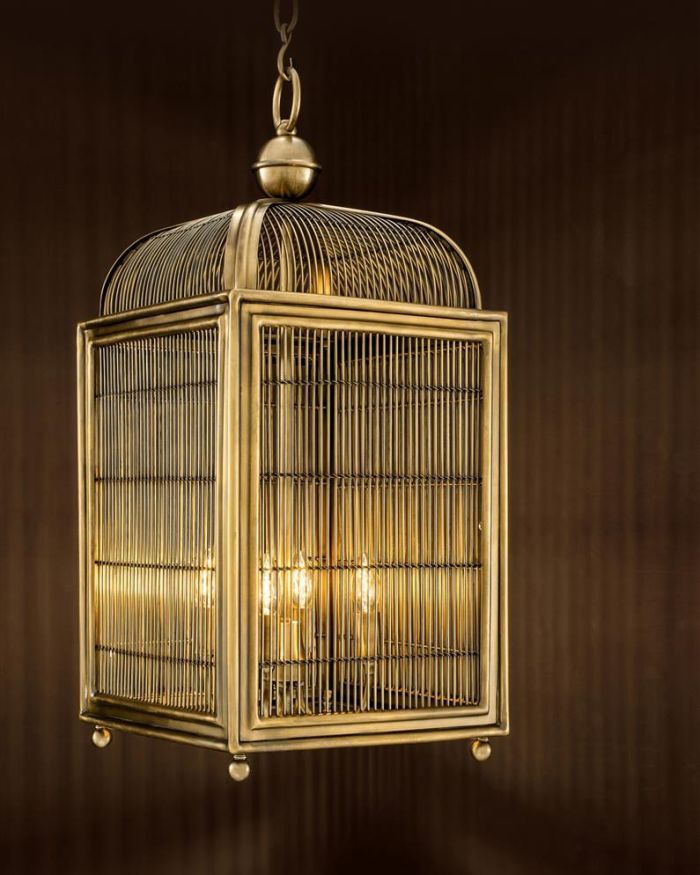 Lantern Letizia antique brass finish