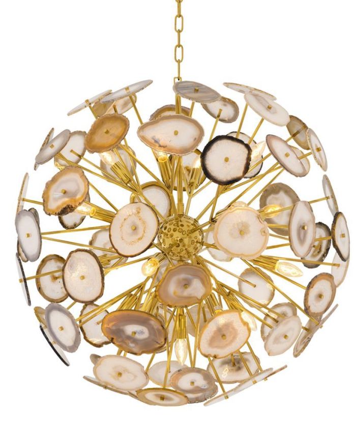 Chandelier Laetitia L gold finish agate pcs N/A