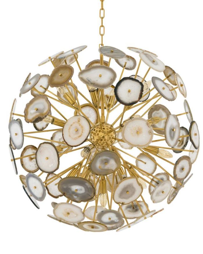 Chandelier Laetitia L gold finish agate pcs N/A