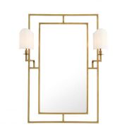 Mirror Ginger Rogers Vintage brass finish | bevelled mirror glass Including two lamps