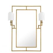 Mirror Ginger Rogers Vintage brass finish | bevelled mirror glass Including two lamps