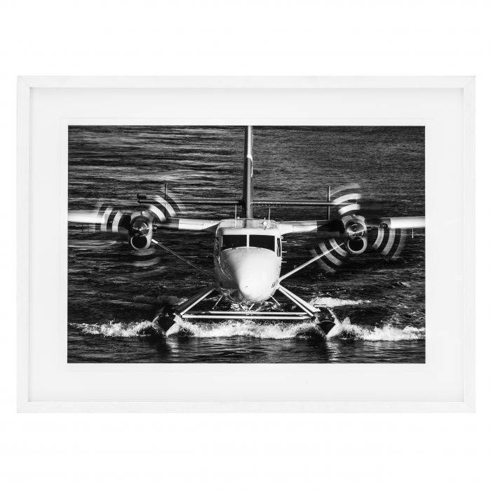 Prints Seaplane White wooden frame | clear glass