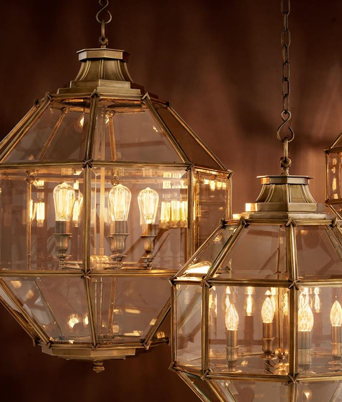 Lantern Cateline brass 80cm
