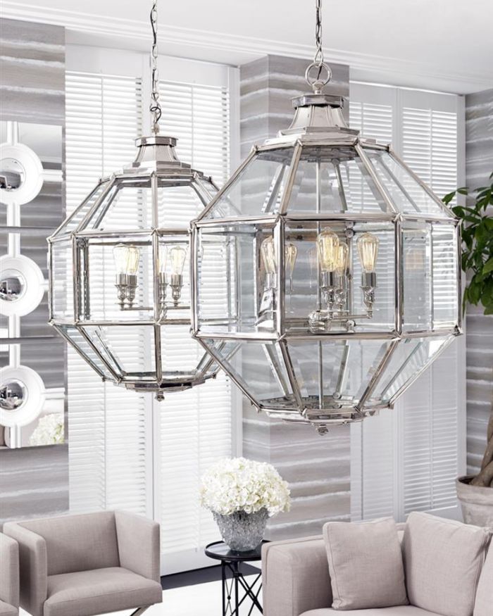 Lantern Cateline nickel 80cm