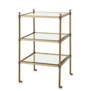 Side Table Rectangle Aged brass finish | bevelled glass 42 x 42 x H. 71 cm 16.54″ x 16.54″ x 27.95″ H