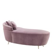 Sofa Waco lilac velvet 162 x 79 x 66 cm