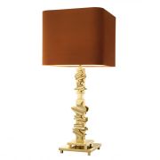 Table Lamp Raffinesse Polished brass Including orange velvet shade