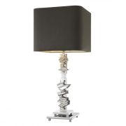 Table Lamp Raffinesse Nickel finish Including grey velvet shade