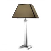 Table Lamp Liaison Nickel finish Including camel shade with brown trim