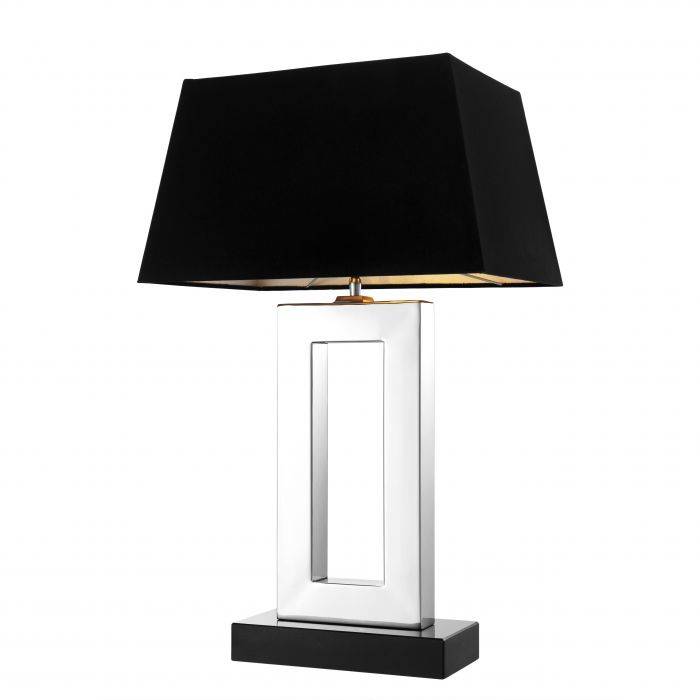 Table Lamp Mon Dieu Stainless steel | granite base Including black shade