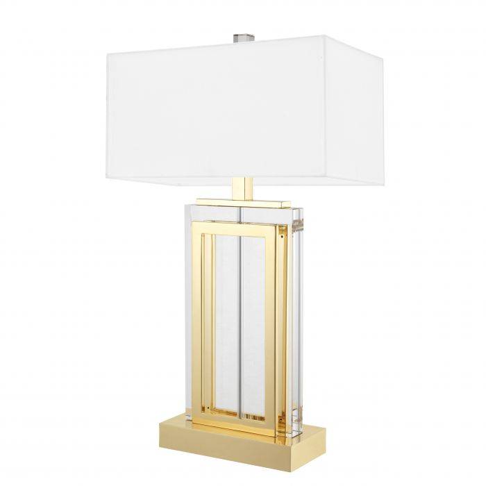 Table Lamp Mon Dieu Crystal glass | gold finish Including white shade UL