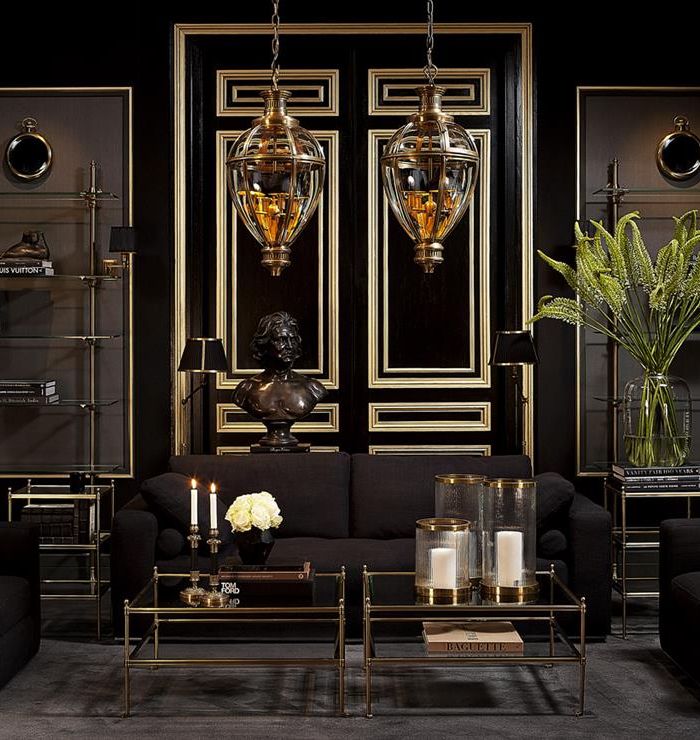 Coffee Table Rectangle Aged brass finish | bevelled glass 78 x 78 x H. 44 cm 30.71″ x 30.71″ x 17.32″ H
