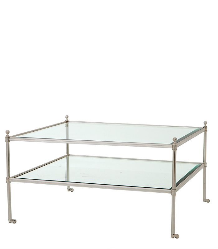 Coffee Table Rectangle Silver plated | bevelled glass 78 x 78 x H. 44 cm 30.71″ x 30.71″ x 17.32″ H