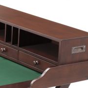 Travel Desk James Cook Mahogany wood | green leather look top Antique brass hardware