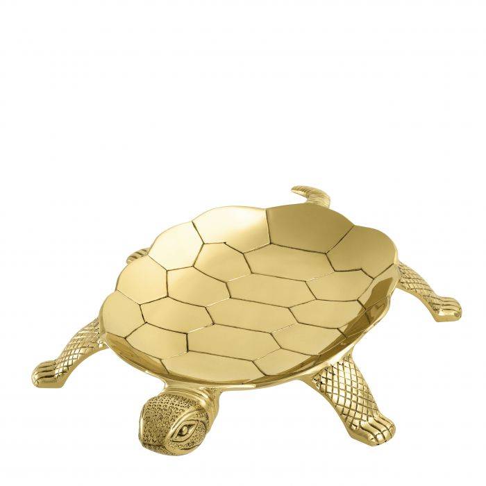 Tray Turtle polished brass