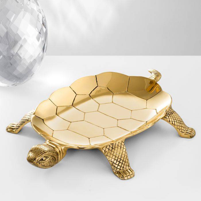 Tray Turtle polished brass
