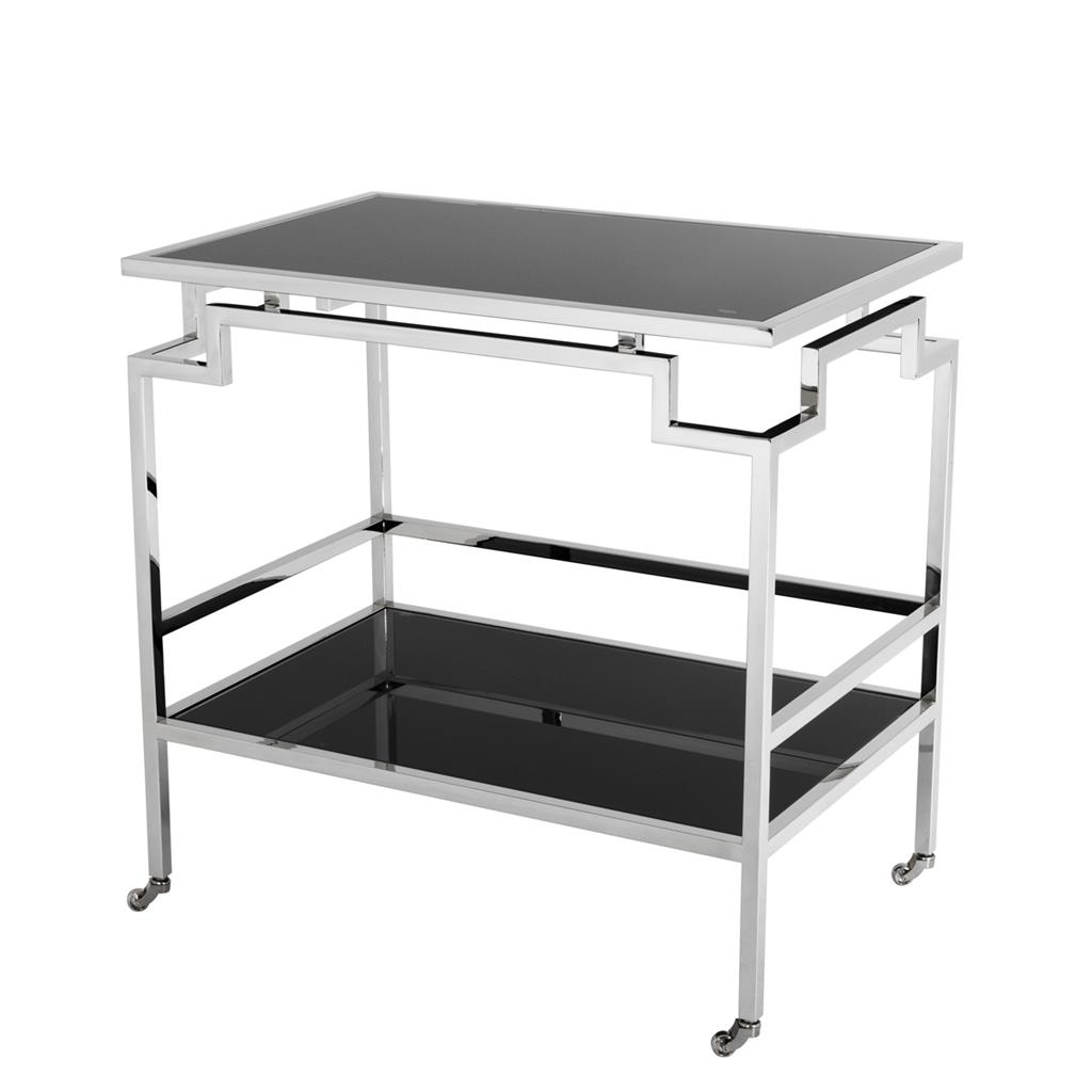Trolley Asolo Polished stainless steel | black glass