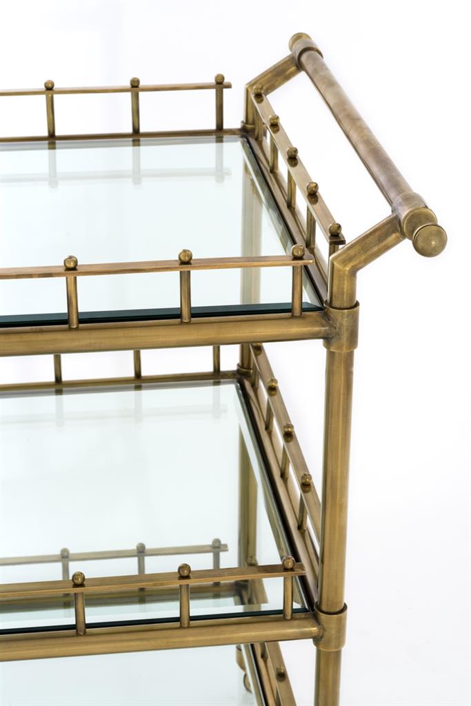 Trolley Trevi Vintage brass finish | bevelled clear glass