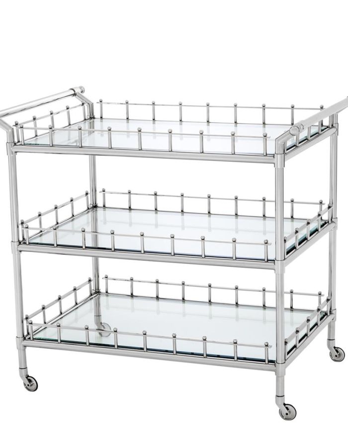 Trolley Trevi Nickel finish | bevelled clear glass