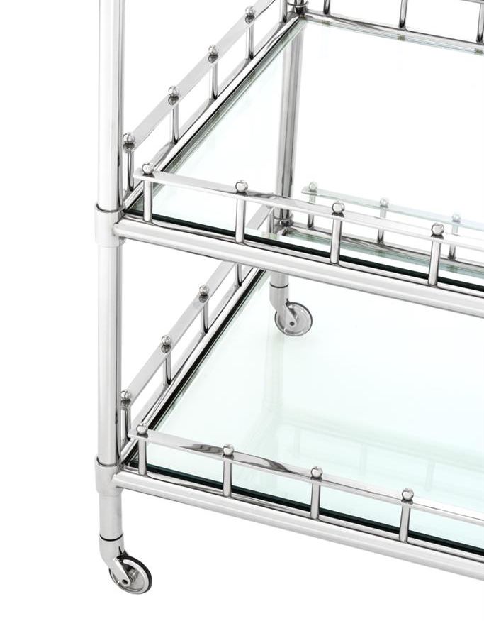 Trolley Trevi Nickel finish | bevelled clear glass