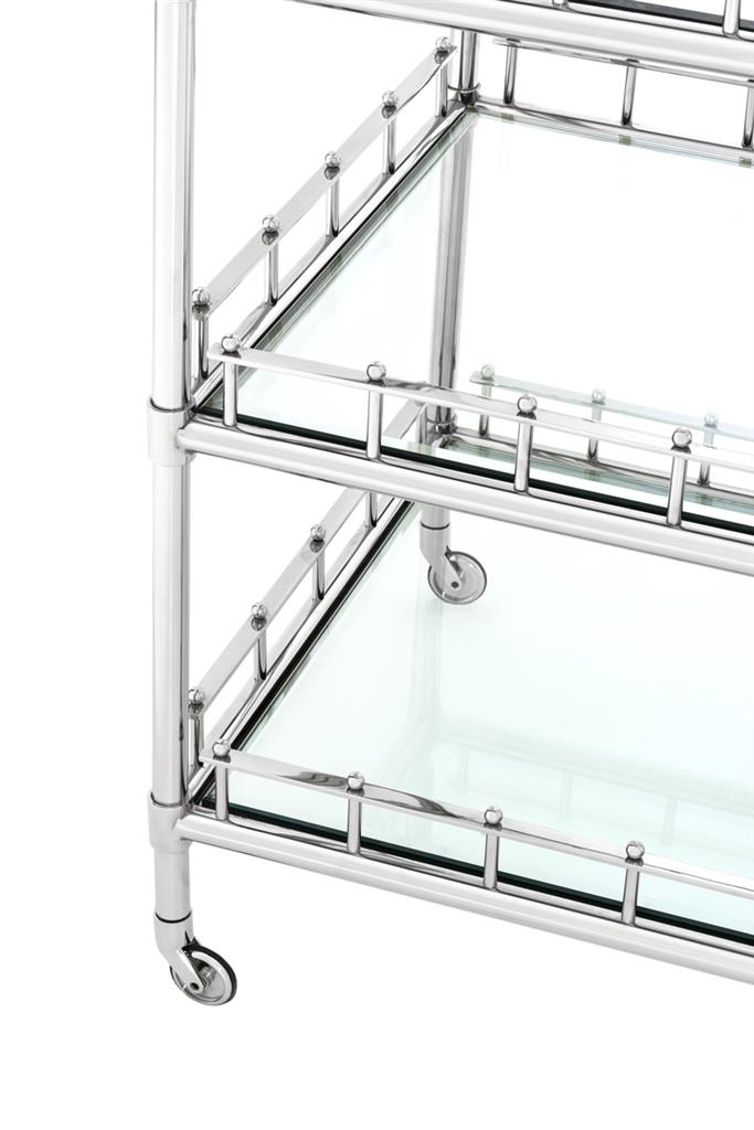 Trolley Trevi Nickel finish | bevelled clear glass