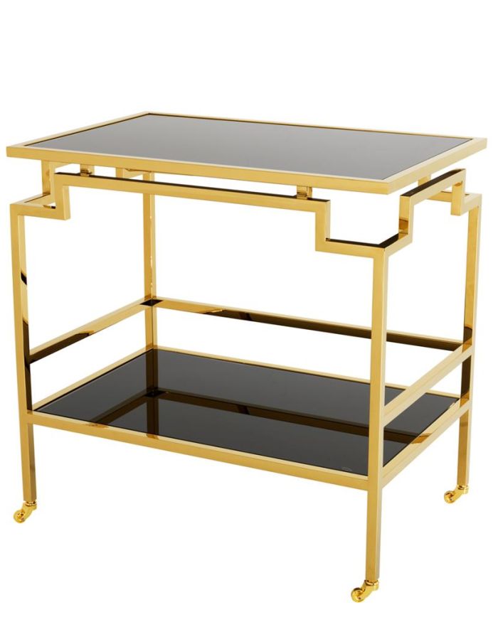 Trolley Asolo Gold finish | black glass