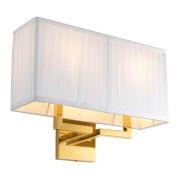 Wall Lamp Westwing Gold finish Including pleated white shade