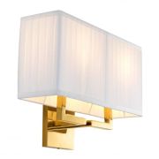 Wall Lamp Westwing Gold finish Including pleated white shade