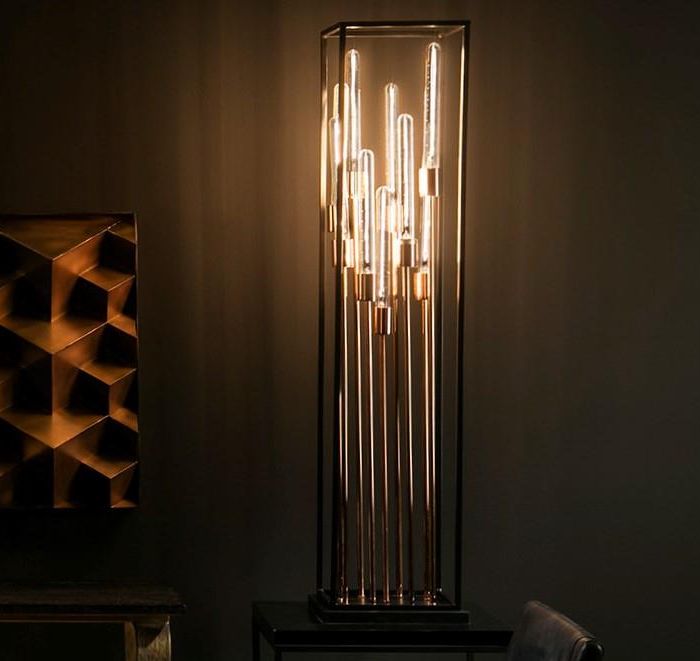 Floor Lamp Sky 29x29x129 Metal Negro